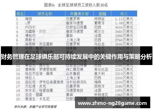 财务管理在足球俱乐部可持续发展中的关键作用与策略分析